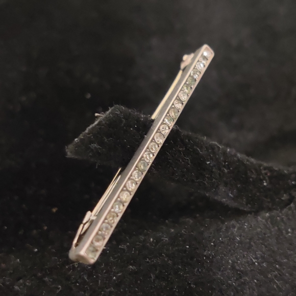 Antique Edwardian French Bar Pin Sterling Silver - Picture 3 of 14